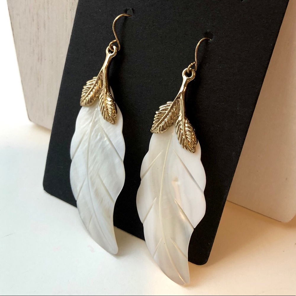 Shell Leaf Earrings